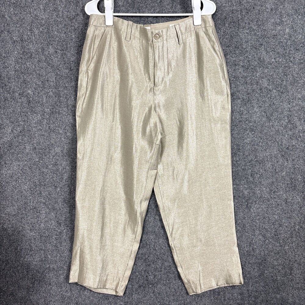 GAP Pants Womens Size 10 Gold shimmer Girlfriend Crop Business Date Night Party